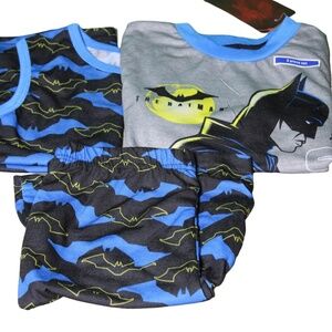DC‎ Comics Batman Batmobile Black Blue 3 Piece Pajama Set Boys 8